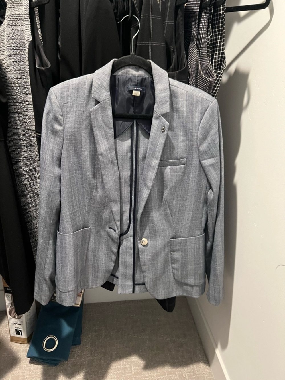 Tommy Hilfiger Light Gray Pinstripe Blazer